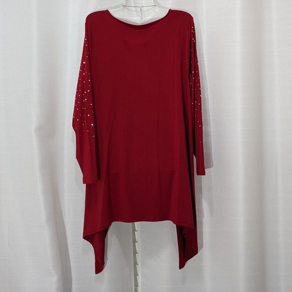 Cupio Women's Shimmery  Red Top Blouse Size 1X NWT - Picture 6 of 9